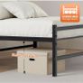 Double Bed Frame, 4ft6 All Metal Slats Support Platform Bed Frame with Under-Bed Storage Space, Easy Assembly, Noise Free, No Box Spring Needed, Black Image 6