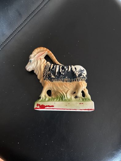 Vintage Staffordshire Pottery Ram Sheep Horns Figure Ornament