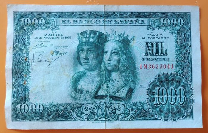 1957 Spain 1000 Pesetas