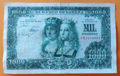 1957 Spain 1000 Pesetas