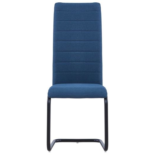 Cantilever Dining Chairs 2 pcs Blue Fabric