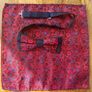 Set of Red and Blue Dickie Bows and Pocket Squares Image 3
