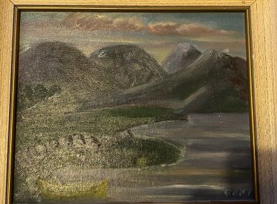 Original Irish Oil Painting Evening in Connemara by Romy Hogan (1983)