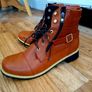 Brown Lace-Up Boots with Double Zip Image 3