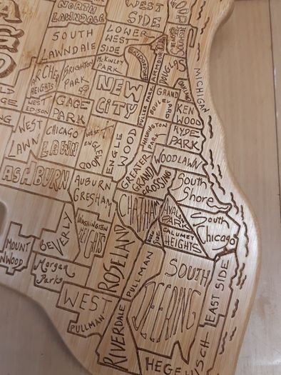 Chicago wooden map.