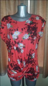 Red floral top from Dunnes size UK18 EUR46 Postage included