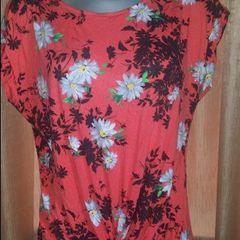 Red floral top from Dunnes size UK18 EUR46 Postage included