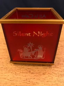 'Silent Night' Glass Candle Holder