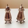 Pair of vintage elegant footed silver plated salt/pepper shakers  H 7.5cm Image 3