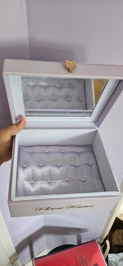 Flower Knows Violet Strawberry Rococo Collection Faux Leather Pearl Storage Box