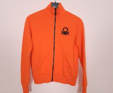 United Colors of Benetton Bright Orange Logo Track Jacket Slim Fit 8UK/36EU