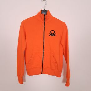 United Colors of Benetton Bright Orange Logo Track Jacket Slim Fit 8UK/36EU