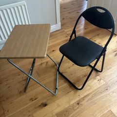 Folding table and chair