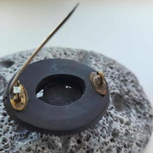 19th Century Irish Bog Oak Brooch
