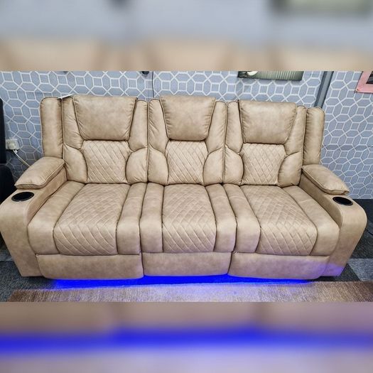 Electric Real Leather Orlando Recliner Sofa Set