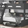 Triple bunk bed incl 2xmattress -Orion, Anthracite Image 2