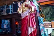Antique holy statue and pictures