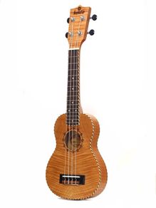 Risa Slimline flamed maple soprano ukulele new with padded case