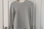 Black &amp; White Stripe Top Savida Size Small