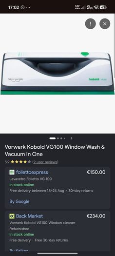 Kobold Window Cleaner VG100 rechargeable