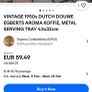 Vintage 50s Dutch Metal Serving Tray Image 4