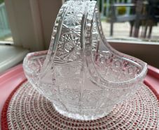 Clear cut/ pressed glass basket