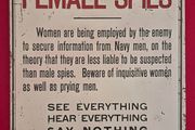 Beware of female spies !, vintage style metal sign .