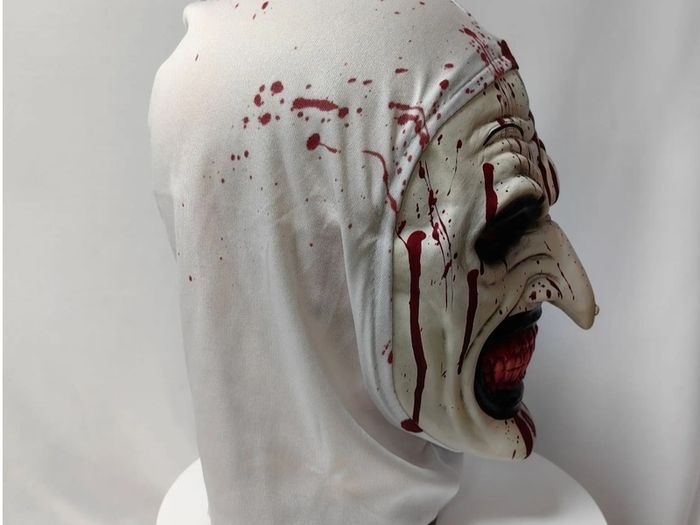 Art the clown Terrifier latex mask cosplay for Halloween.