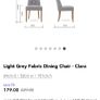 6 Clara Light Grey Dining chairs Image 5