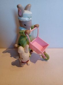 Vintage Tomy Story Book Wind Ups Mrs Rabbit and Bouncy Bunny