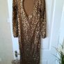 River island long gold sequin dress size 8 Image 5