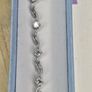 Sterling Silver S-Link Cubic Zirconia Tennis Bracelet Boxed 19cm Image 2