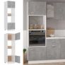 Microwave Cabinet Concrete Grey 60x57x207 cm Chipboard Image 10