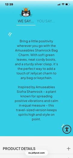 New JELLYCAT Limited Edition Amuseable Siofra Shamrock BAG CHARM