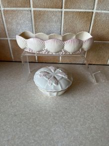 Belleek Parian China Shell Dish & Georgian Jewellery Box