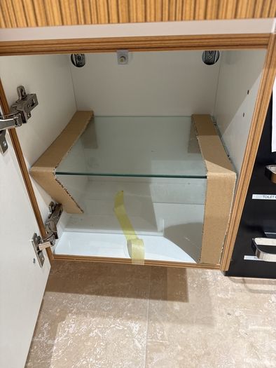 Bathroom Side Cabinet, Mirror and Shelf