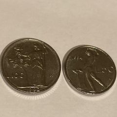 Italy 100 and 50 Lire small size