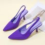 Point Toe Stiletto Heeled Slingback Pumps purple low heels size 7 UK / 40 EU Image 6