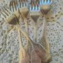 Vintage Plated Pastry Forks Image 6