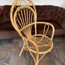 Vintage Franco Albini Style Cane and Bamboo Wicker Chair Mid Century Modern Boho Image 8
