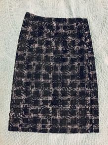 Mint Velvet Black Lace Overlay Skirt UK10 EU38 Knee Length Elegant Workwear