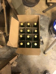 12 empty bottles