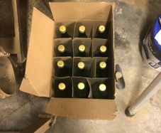 12 empty bottles