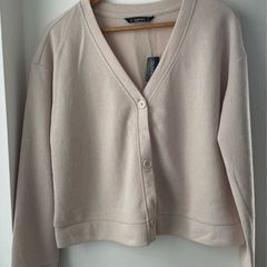 Ecru knit look cardigan size 12 to 14