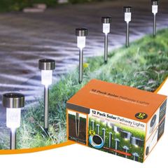 Garden Solar Lights Outdoor, 12 Pack Solar Powered Garden Lights with Upgraded Solar Panel, Solar Stake Lights for Walkway, Patio, Yard, Lawn, Driveway, IP65 Waterproof MULTIPLE COLOURS AVAILABLE, SEE PHOTOS (FREE POSTAGE)