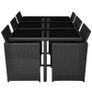 11 Piece Outdoor Dining Set with Cushions Poly Rattan Black Image 8