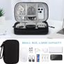 Electronics Accessories Organiser Bag, Travel Cable Organizer Bag Pouch Portable Waterproof Double Layers All-in-One Carry Travel Bag for Cable, Cord, Charger, Phone, Earphone M-Black Image 6