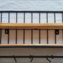 Wooden Wall Shelf with Black Metal Frame and Hooks Image 2