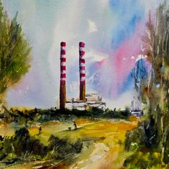 poolbeg walk watercolour
