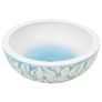 Countertop Basin White and Blue Round 41x14 cm Ceramic Image 3